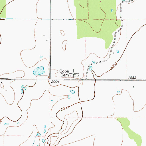 Topographic Map of Cope Cemetery, TX