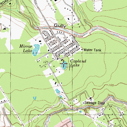 Topographic Map of Copeland Lake, TX