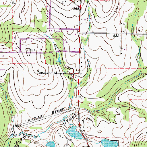 Topographic Map of Copeland Macedonia Church, TX