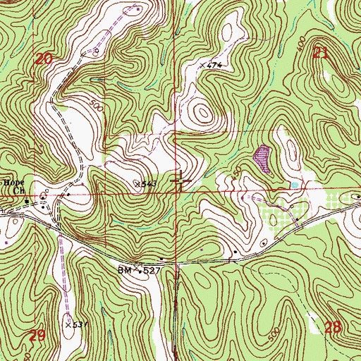 Topographic Map of Smiths Pond (historical), AL