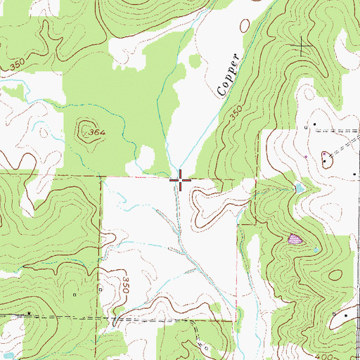 Topographic Map of Copper Branch, TX