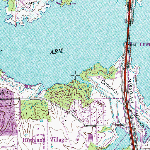 Topographic Map of Copperas Branch, TX