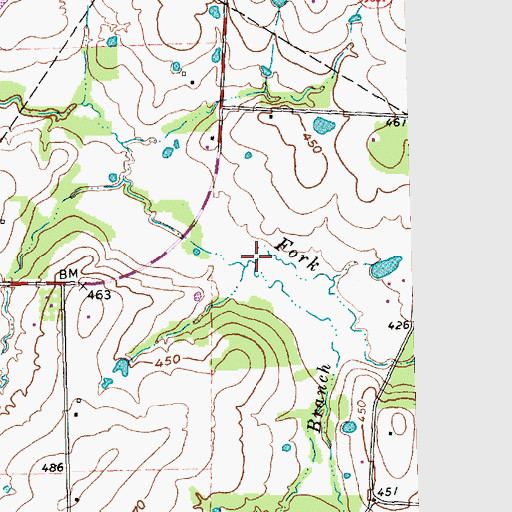 Topographic Map of Coppers Branch, TX