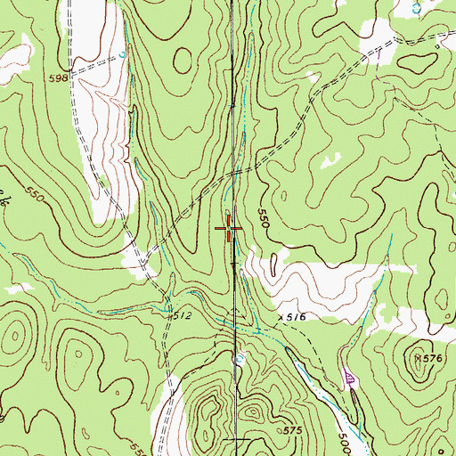 Topographic Map of Cordell Creek, TX