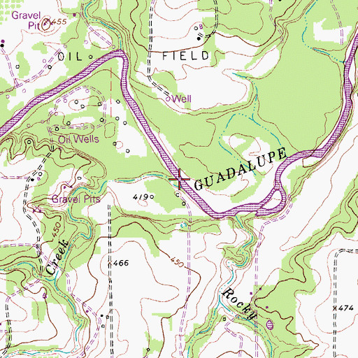 Topographic Map of Cordell Creek, TX