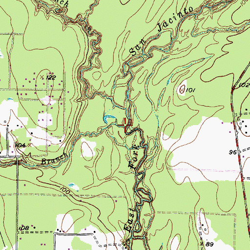 Topographic Map of Cordy Branch, TX