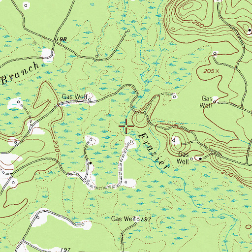 Topographic Map of Corey Branch, TX