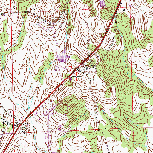 Topographic Map of Sunset Memorial Gardens Cemetery, AL