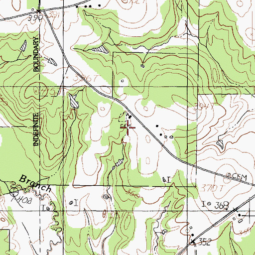Topographic Map of Corinth Church, TX