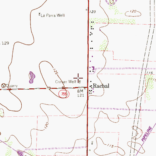 Topographic Map of Corner Well, TX