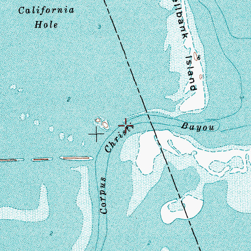 Topographic Map of Corpus Christi Bayou, TX