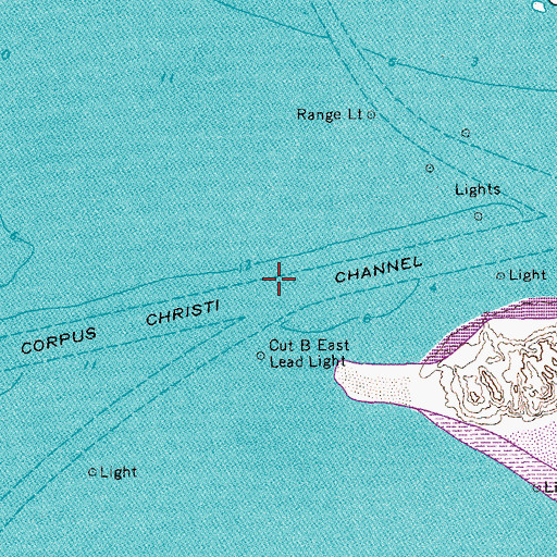 Topographic Map of Corpus Christi Channel, TX