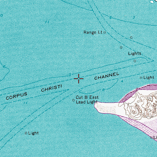 Topographic Map of Corpus Christi Channel, TX