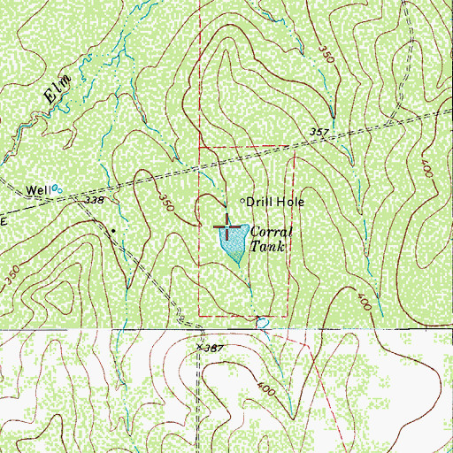 Topographic Map of Corral Tank, TX