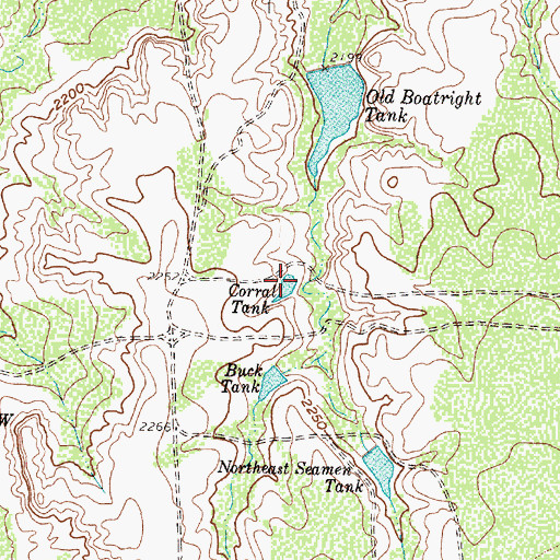 Topographic Map of Corral Tank, TX