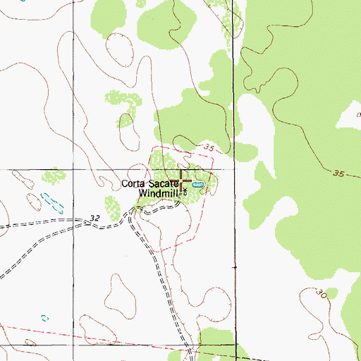 Topographic Map of Corta Sacate Windmill, TX