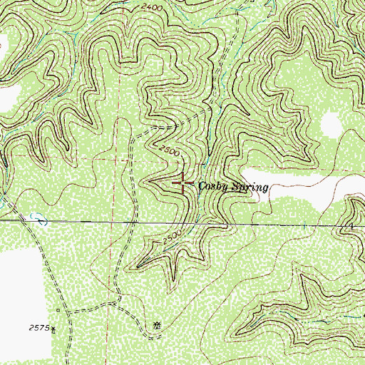 Topographic Map of Cosby Spring, TX
