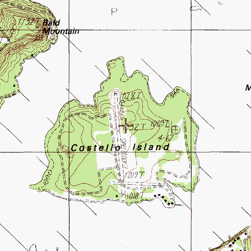 Topographic Map of Costello Island, TX