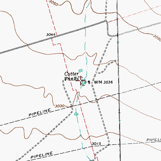 Topographic Map of Cotter Tanks, TX