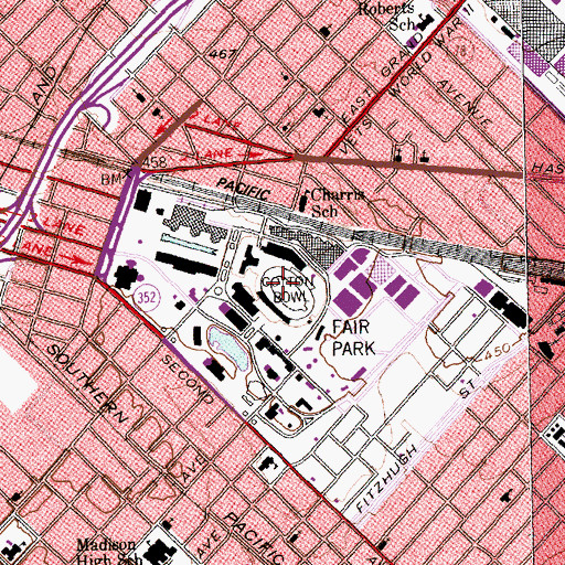 Topographic Map of Cotton Bowl, TX