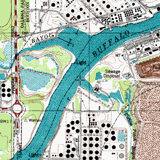 Topographic Map of Cotton Patch Bayou, TX