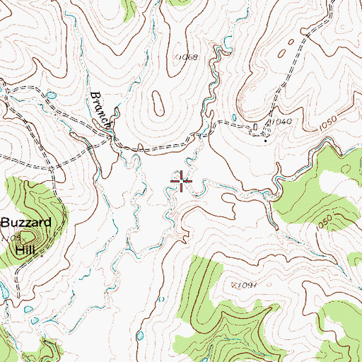 Topographic Map of Cottonwood Branch, TX