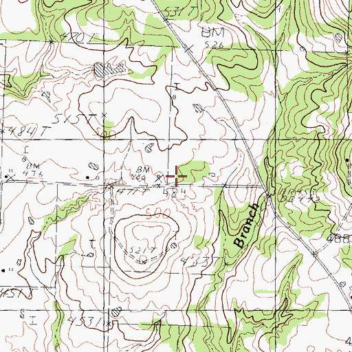 Topographic Map of Cottonwood Church, TX