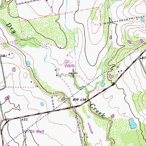 Topographic Map of Cottonwood Creek, TX