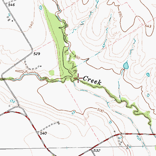 Topographic Map of Cottonwood Creek, TX