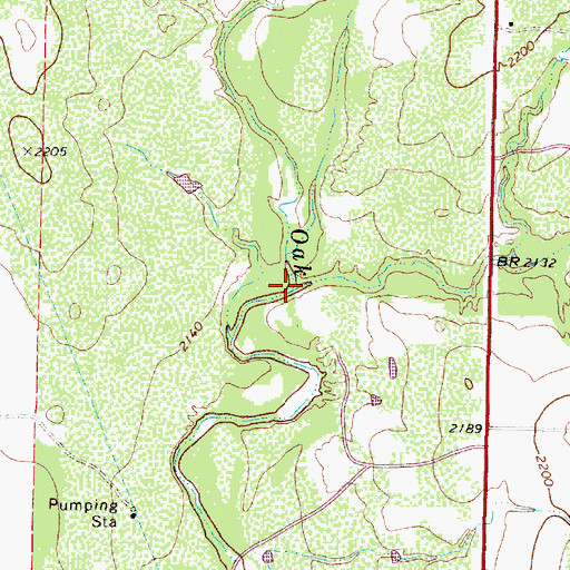 Topographic Map of Cottonwood Creek, TX