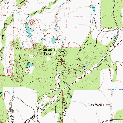 Topographic Map of Cottonwood Creek, TX