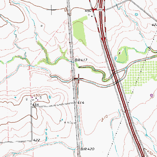 Topographic Map of Cottonwood Creek, TX