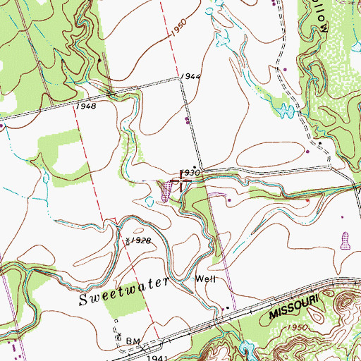 Topographic Map of Cottonwood Creek, TX