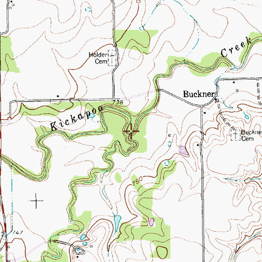 Topographic Map of Cottonwood Creek, TX