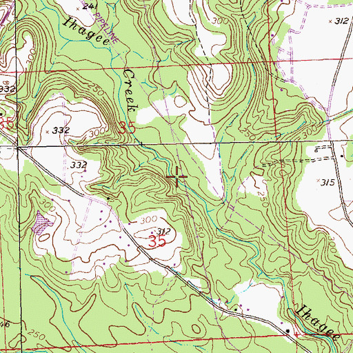 Topographic Map of Whitakers Mill (historical), AL