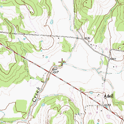 Topographic Map of Cottonwood Creek, TX