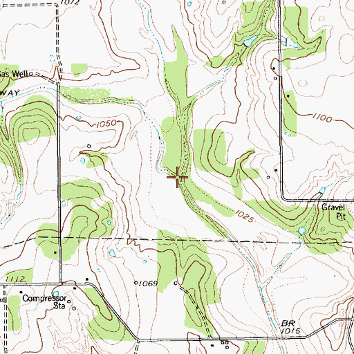 Topographic Map of Cottonwood Creek, TX