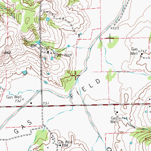Topographic Map of Cottonwood Creek, TX