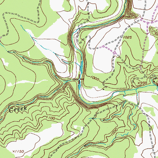Topographic Map of Cottonwood Creek, TX