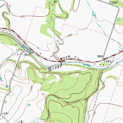 Topographic Map of Cottonwood Creek, TX