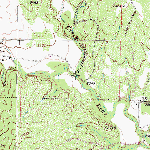 Topographic Map of Cottonwood Creek, TX