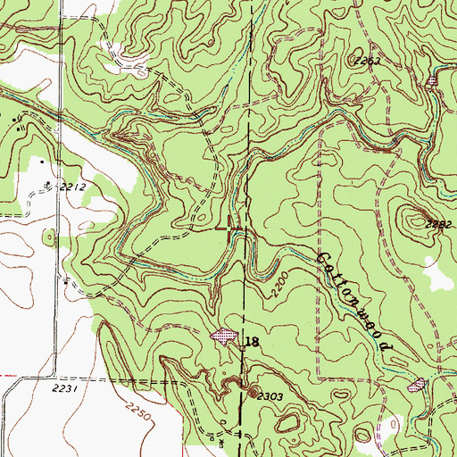 Topographic Map of Cottonwood Creek, TX