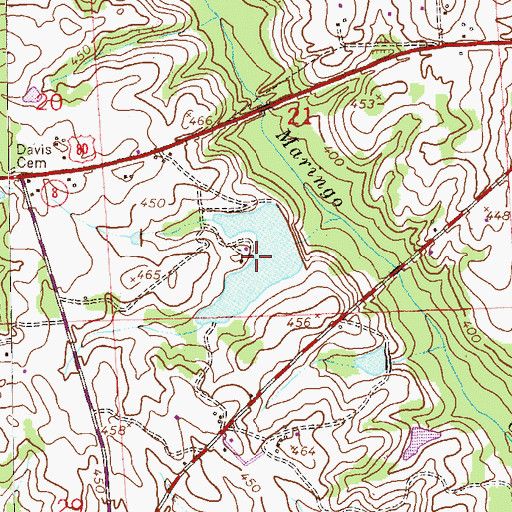 Topographic Map of Williams Lake, AL