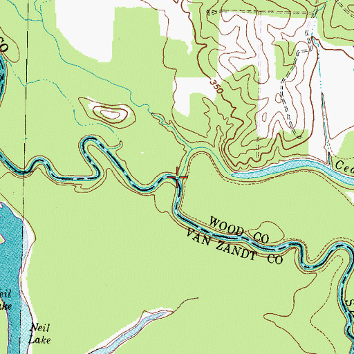 Topographic Map of Cottonwood Creek, TX