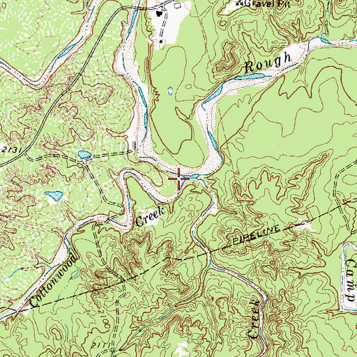 Topographic Map of Cottonwood Creek, TX