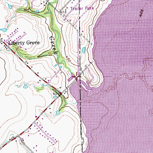 Topographic Map of Cottonwood Creek, TX
