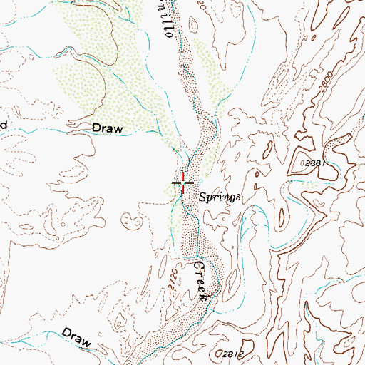 Topographic Map of Cottonwood Draw, TX