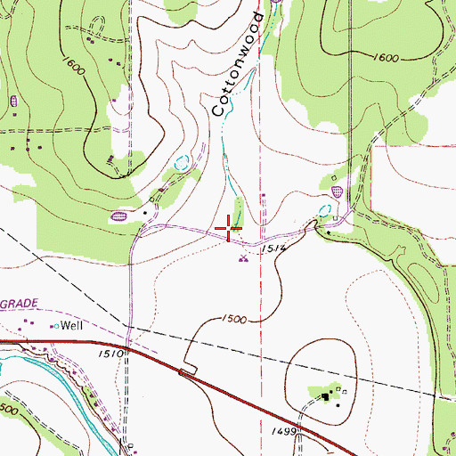 Topographic Map of Cottonwood Hollow, TX