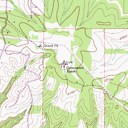 Topographic Map of Cottonwood Ranch, TX
