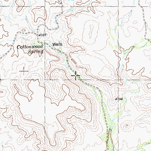 Topographic Map of Cottonwood Spring, TX